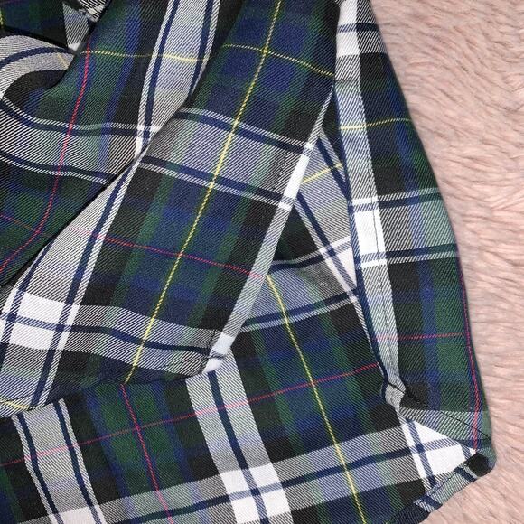 Orvis Women's Dark Green Plaid Button-Up Long-Sleeve Collar Shirt Size: 4 - Picture 7 of 12